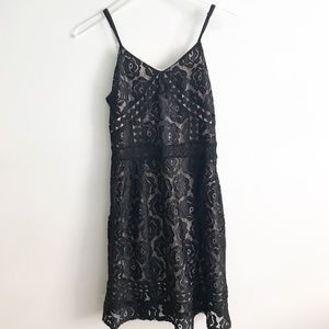 Aqua Black Lace cocktail Dress